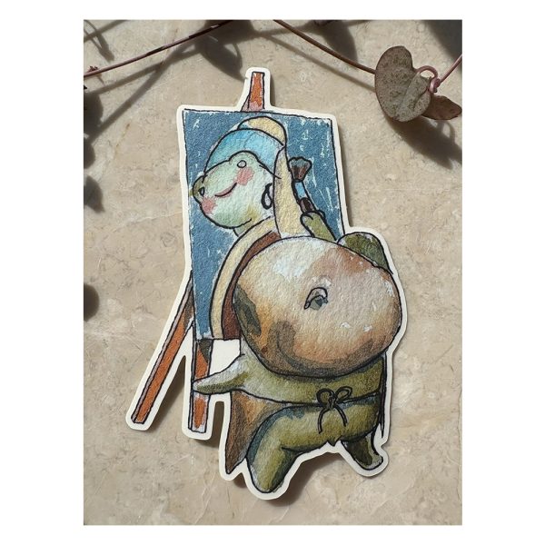 Cute Frog with Easel