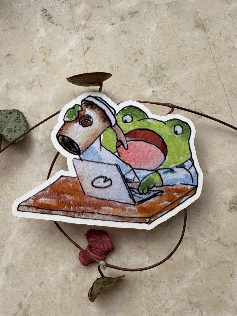 Cute Frog with Coffee